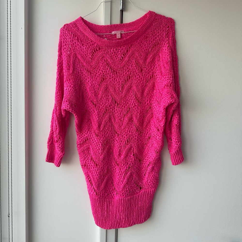 Lilly Pulitzer Vibrant Pink Crew Neck Sweater